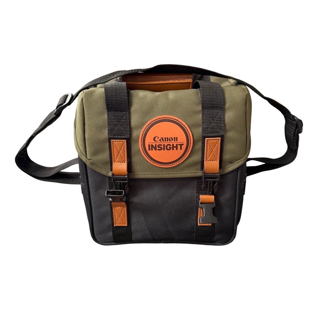 Canon Insight Vintage Camera Bag Olive Green Black Canvas Shoulder Case Padded